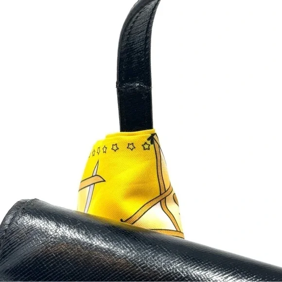 Gucci Vintage 60s Black Leather Top Handle Bag